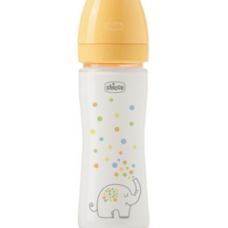 Chicco PE staklena flašica,uni,silikon,240ml 