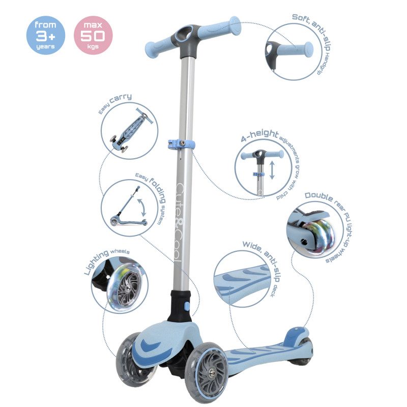Cute&Cool sklopivi trotinet Macaron Blue 