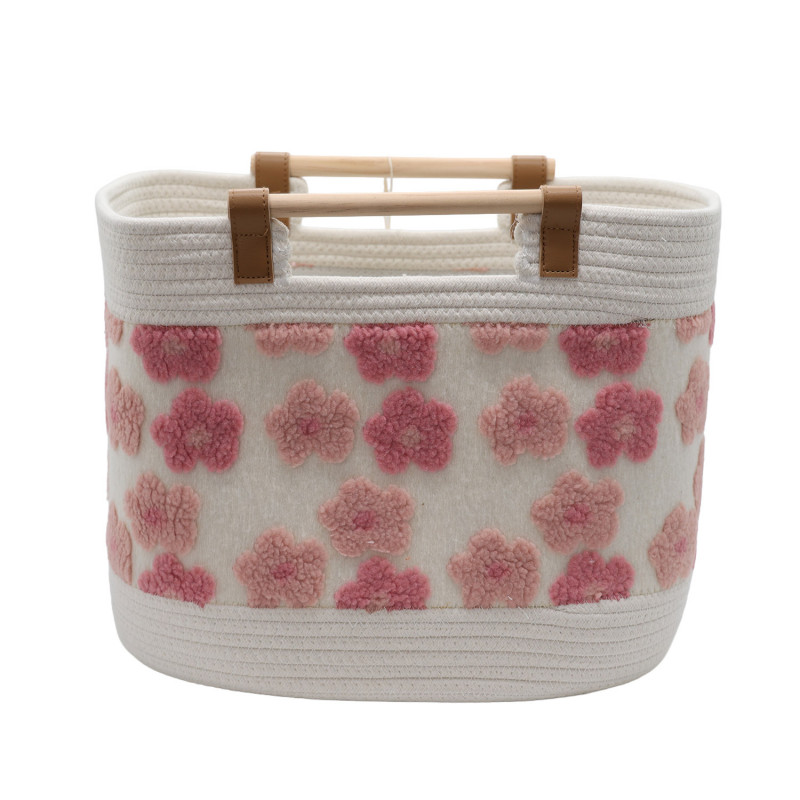 Cute&Cool HOME korpa drvene ručke roze, 42x28x32cm 