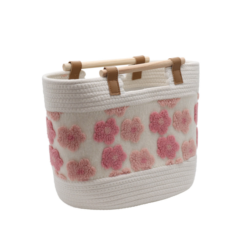 Cute&Cool HOME korpa drvene ručke roze, 35x21x27cm 