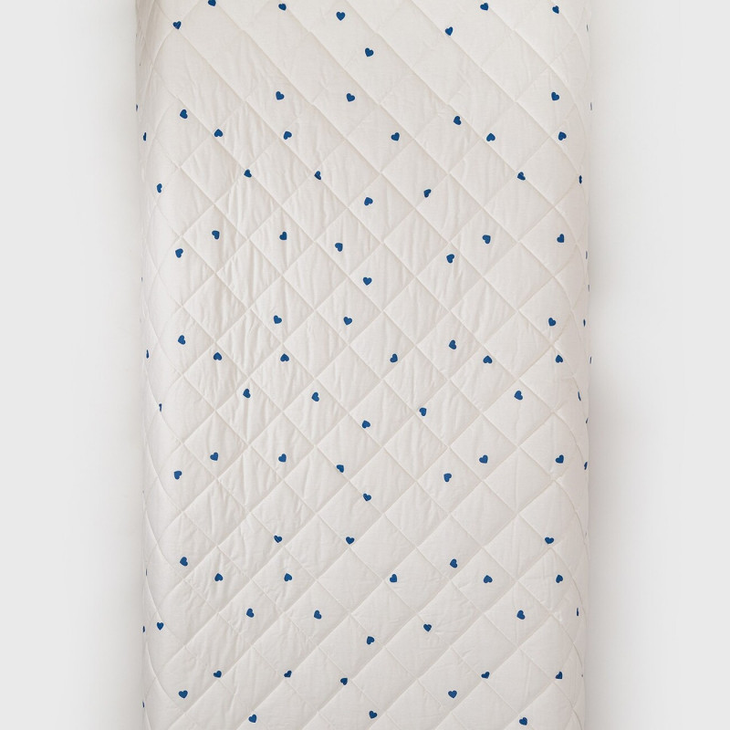 Stefan prekrivač dezen-frotir plavo srce, 200x200 