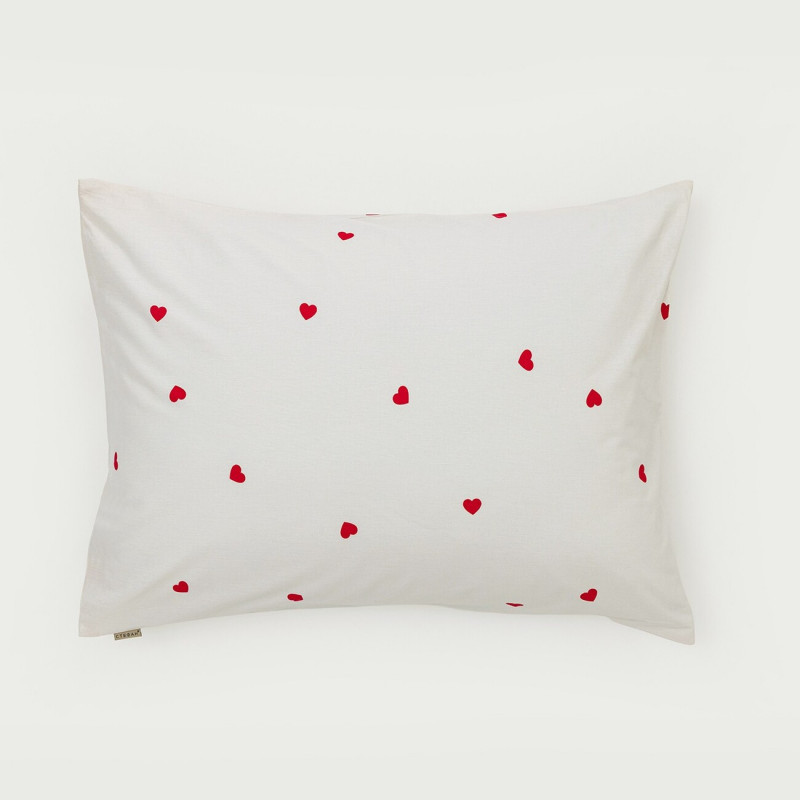 Stefan jastučnica bež sa crvenim srcem, 40x40 