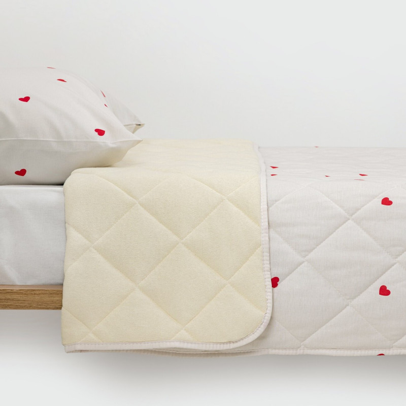 Stefan prekrivač dezen-frotir crveno srce, 140x200 