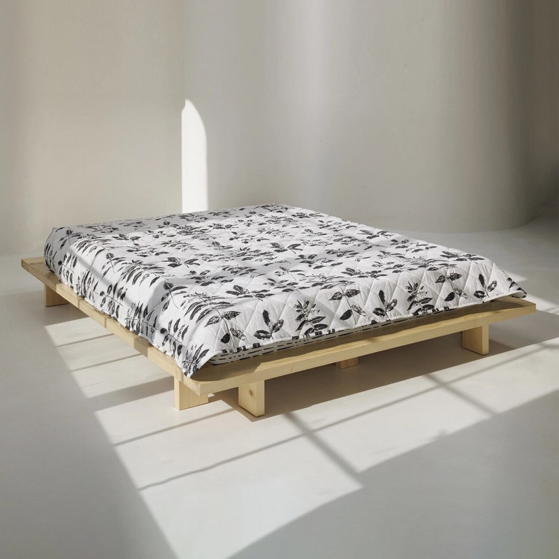 Stefan prekrivač crni listovi, 140x200 