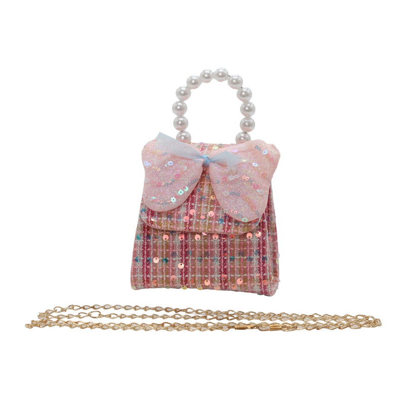 Lillo&Pippo torbica sa perlama i mašnom roze 