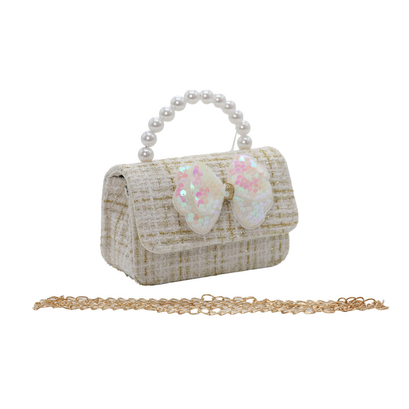 Lillo&Pippo torbica sa perlama i mašnom bež 