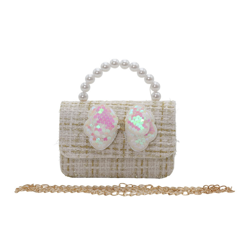 Lillo&Pippo torbica sa perlama i mašnom bež 