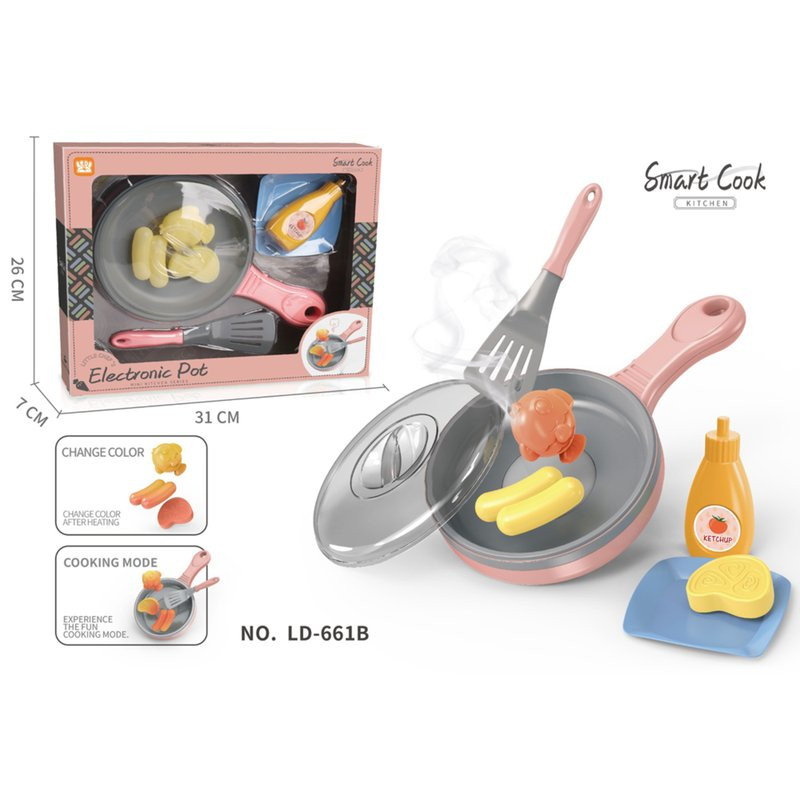 HK Mini elektronski tiganj za kuvanje roze 