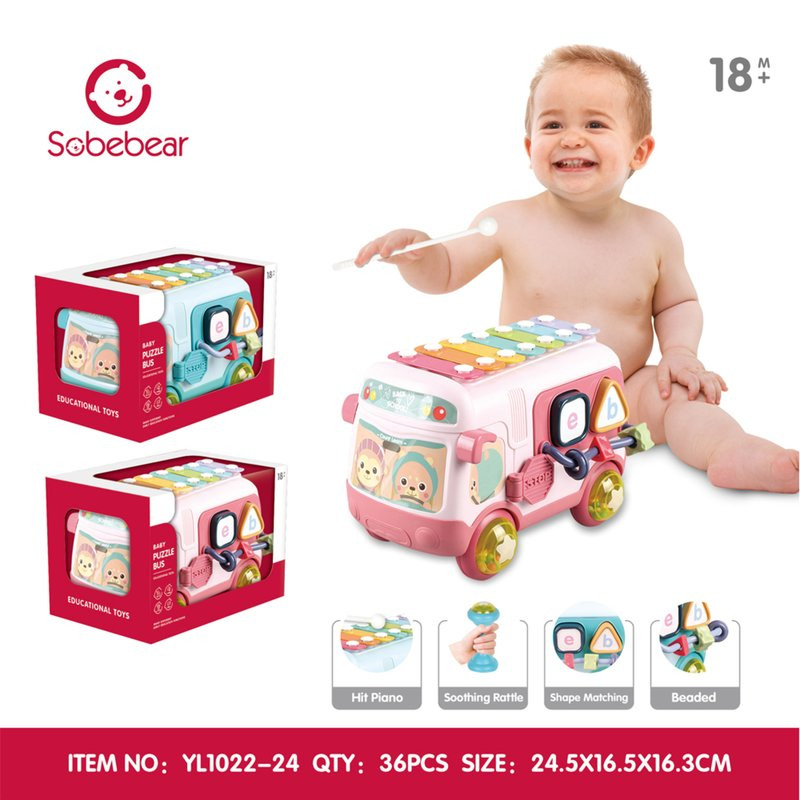 HK Mini edukativna igračka autobus sa oblicima 