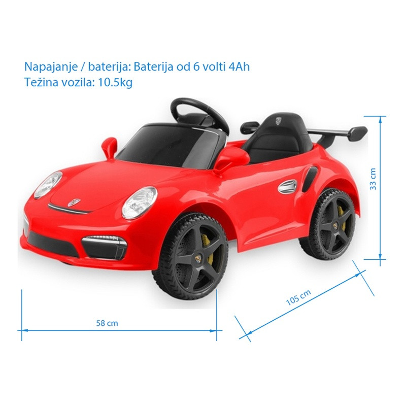 BBO auto na akumulator (6V), crveni 