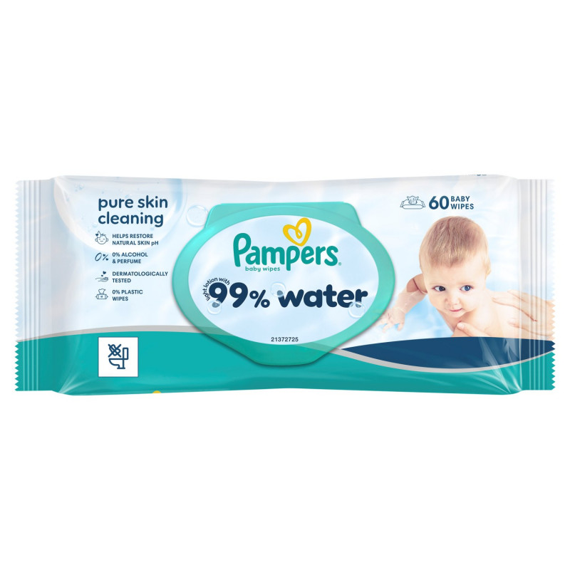 Pampers baby vlazne maramice Aqua Water 60 kom 