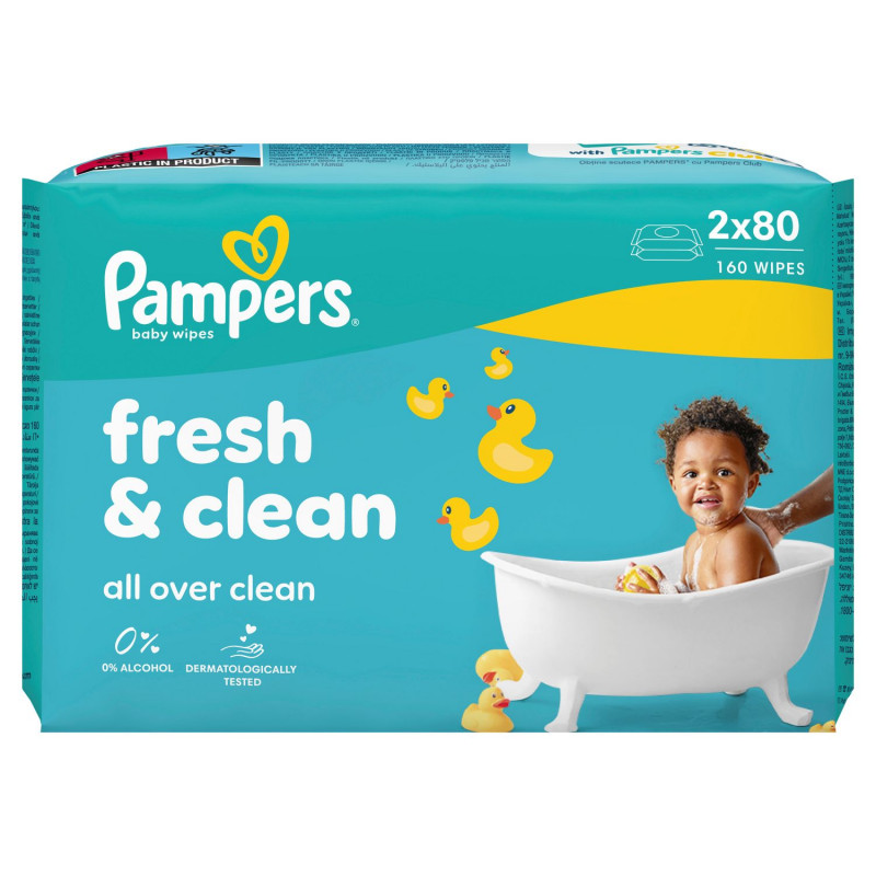 Pampers baby vlazne maramice Fresh 2x80 kom 