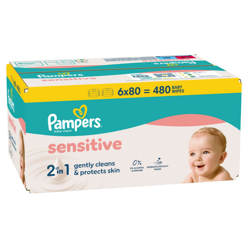 Pampers baby vlazne maramice Sensitive 6X80 kom 