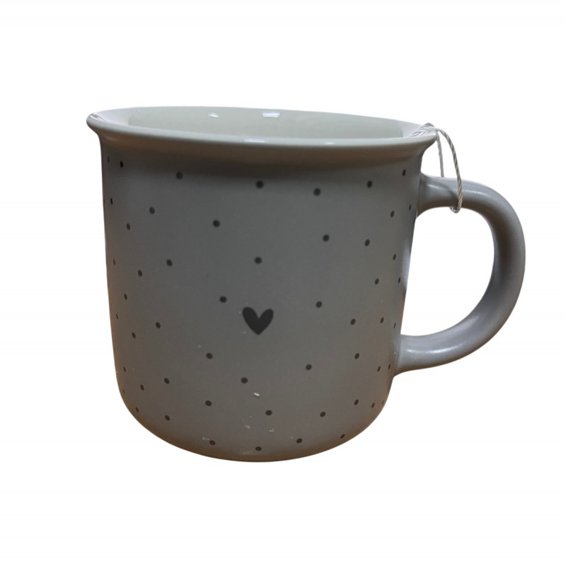 Cute&Cool HOME keramička šolja siva srce 390ml 