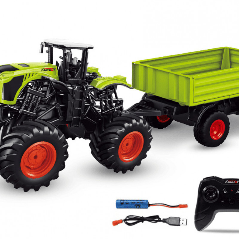 Cute&Cool traktor sa prikolicom RC 1:16, zeleni 