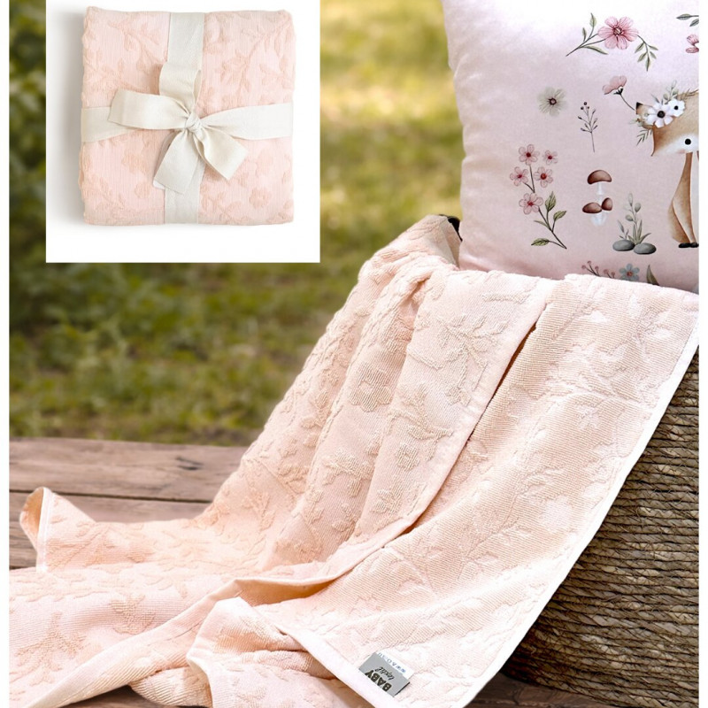 Baby Textil pokrivač od frotira Cveće, 100x140 cm 