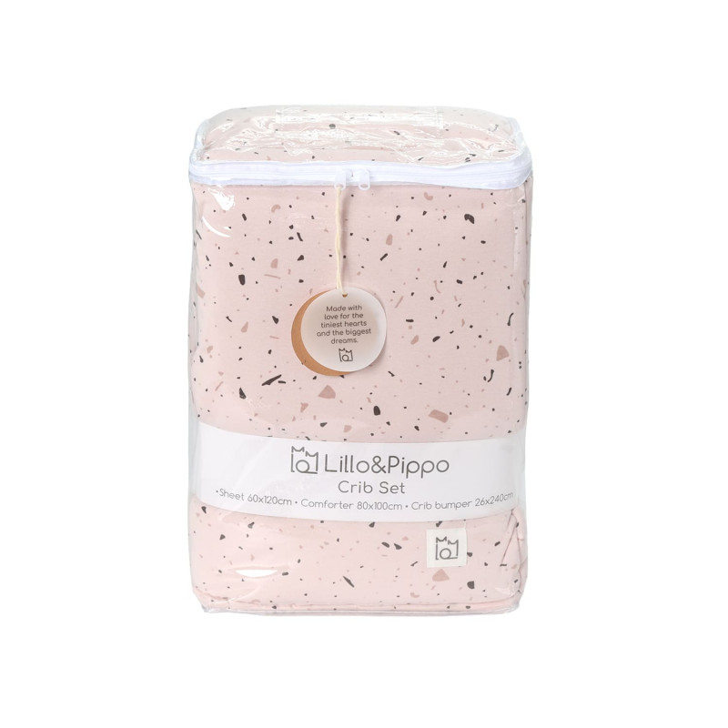 Lillo&Pippo punjena posteljina 3/1, Terrazzo Pink 