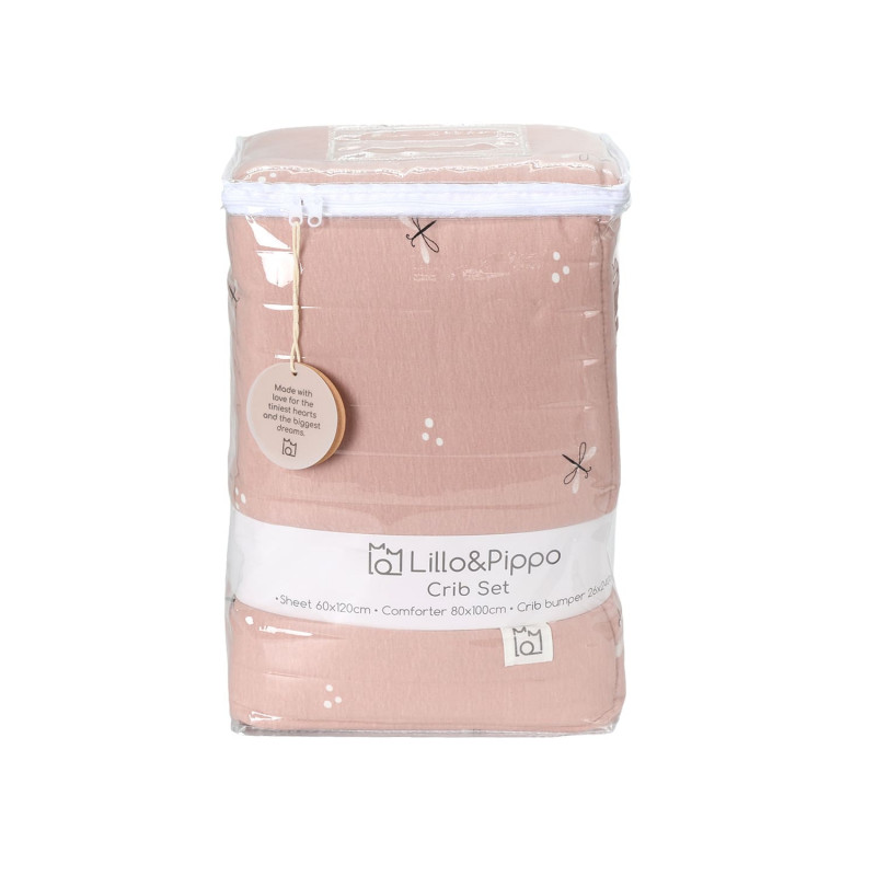 Lillo&Pippo punjena posteljina 3/1, Pink FlyWing 