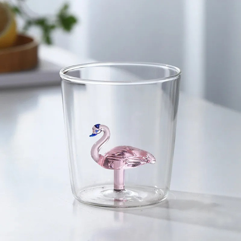 Cute&Cool HOME staklena čaša sa flamingosom,400ml 
