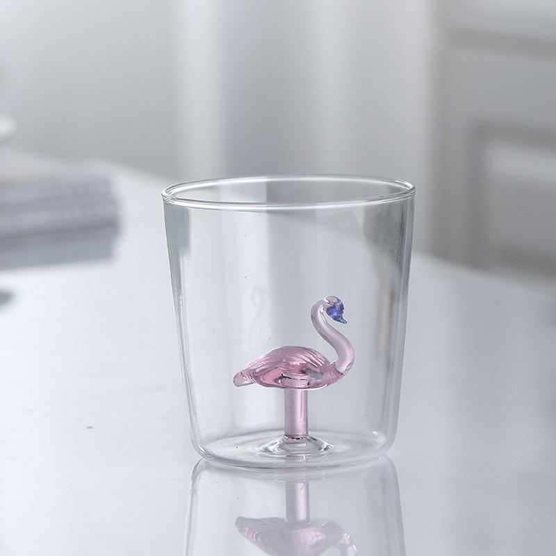 Cute&Cool HOME staklena čaša sa flamingosom,400ml 