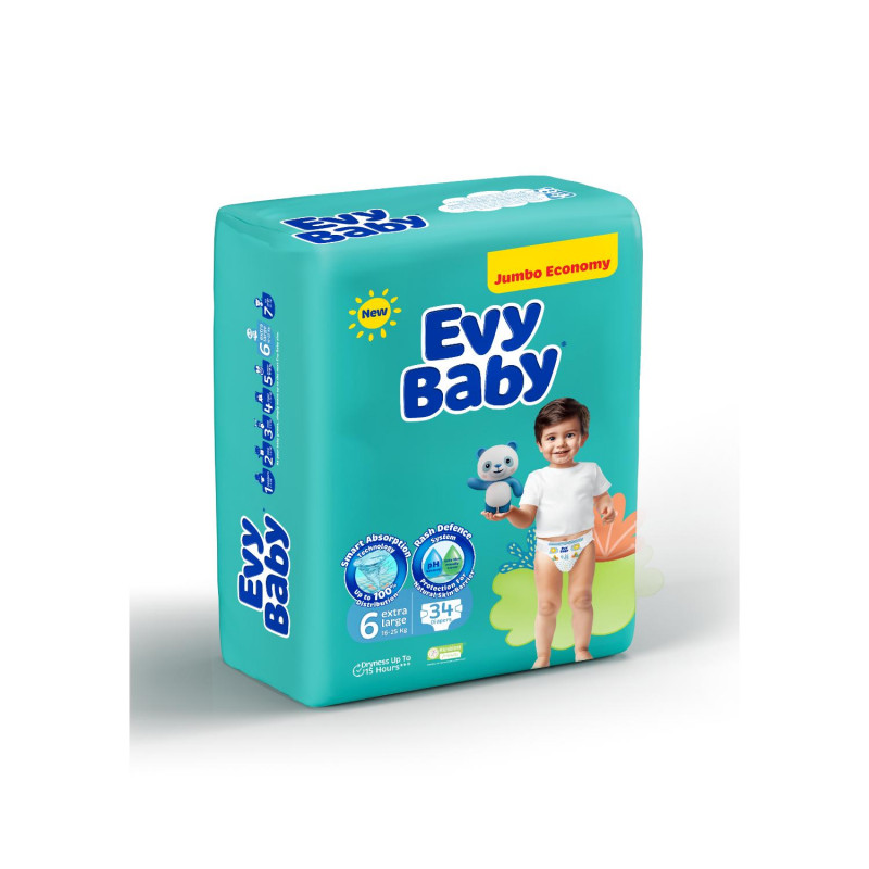 Evy baby pelene jumbo XL 6,16-25kg 34kom 