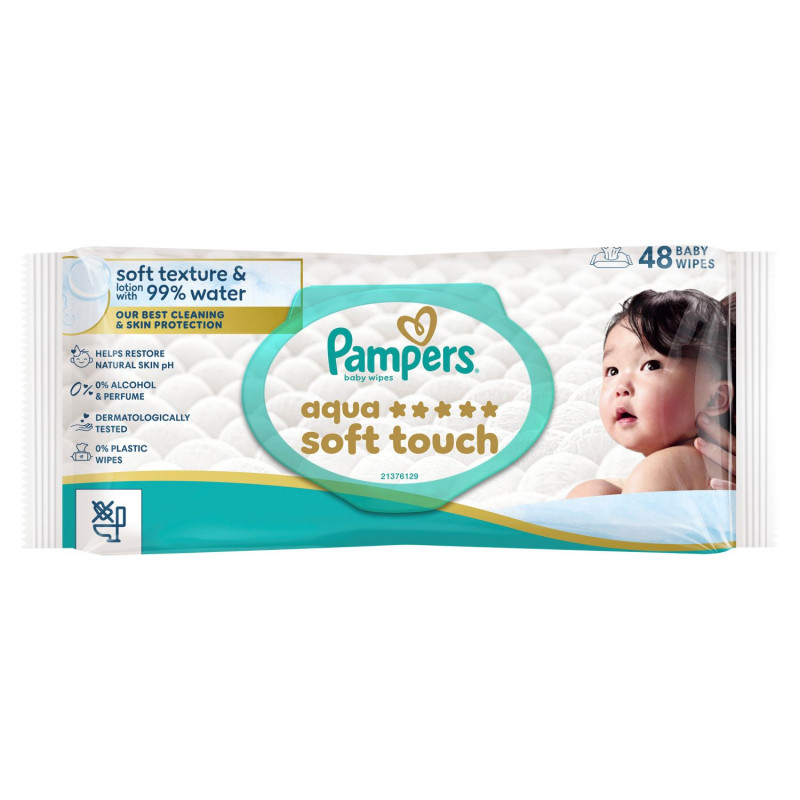 Pampers baby vlaz.maramice99%Aqua soft touch 48kom 