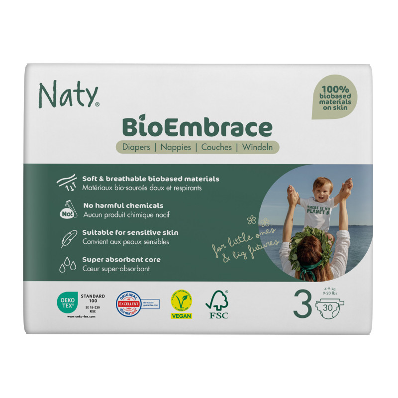 Naty pelene bioembrace 3 midi 4- 9kg 30 kom 
