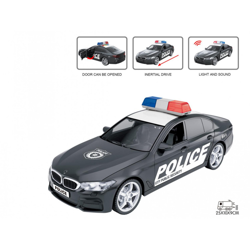Automobil 1:16 policijski sa zvukom i svetlom,crni 