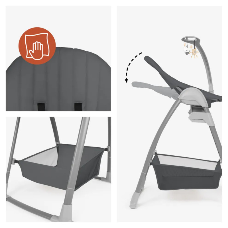 Hauck hranilica Sit N Relax 3 u 1, Dark Grey 