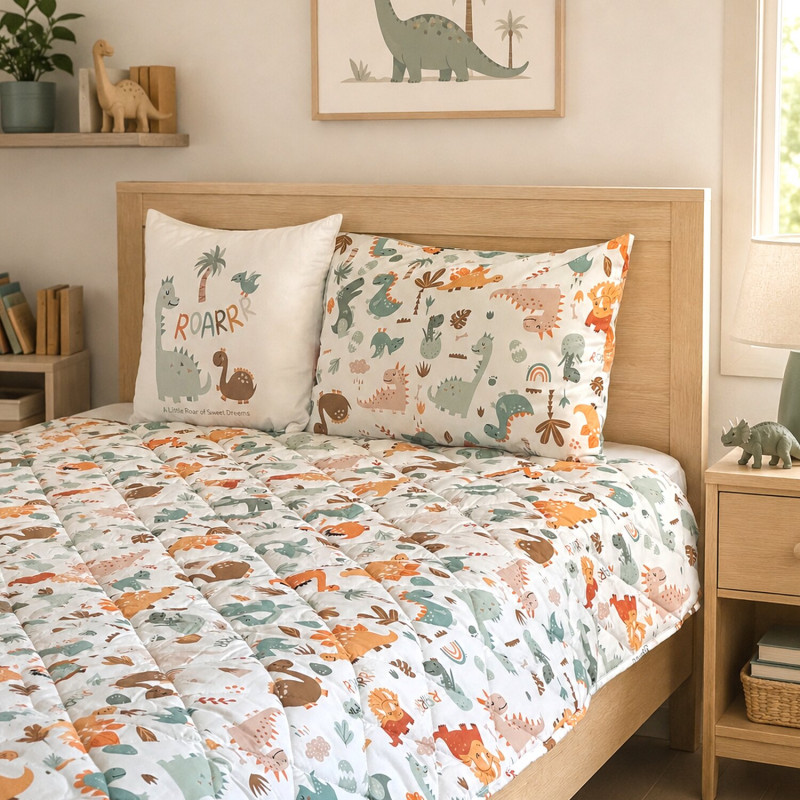 Baby Textil štep deka Dino družina, 140x200 cm 