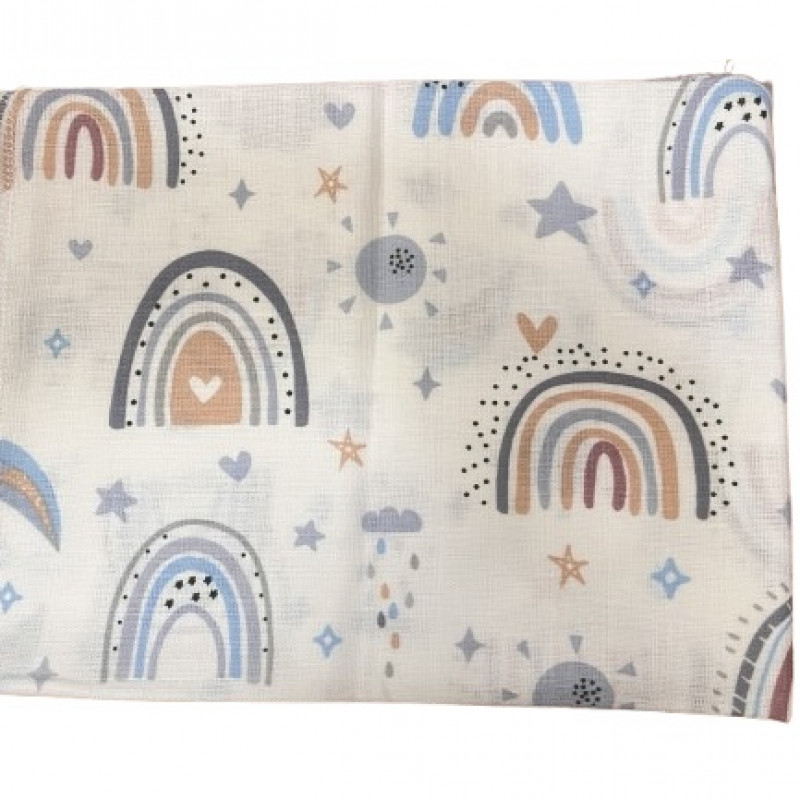 Lillo&Pippo muslin pelena 75x75, plava duga 