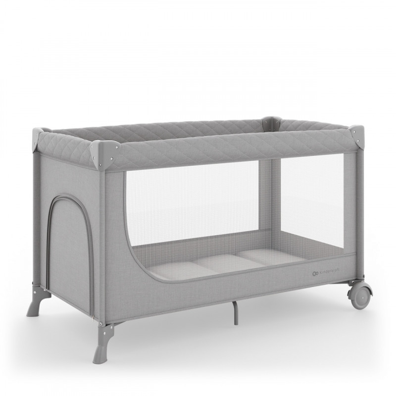 Kinderkraft prenosivi krevetac Leody Up 2u1 Grey 