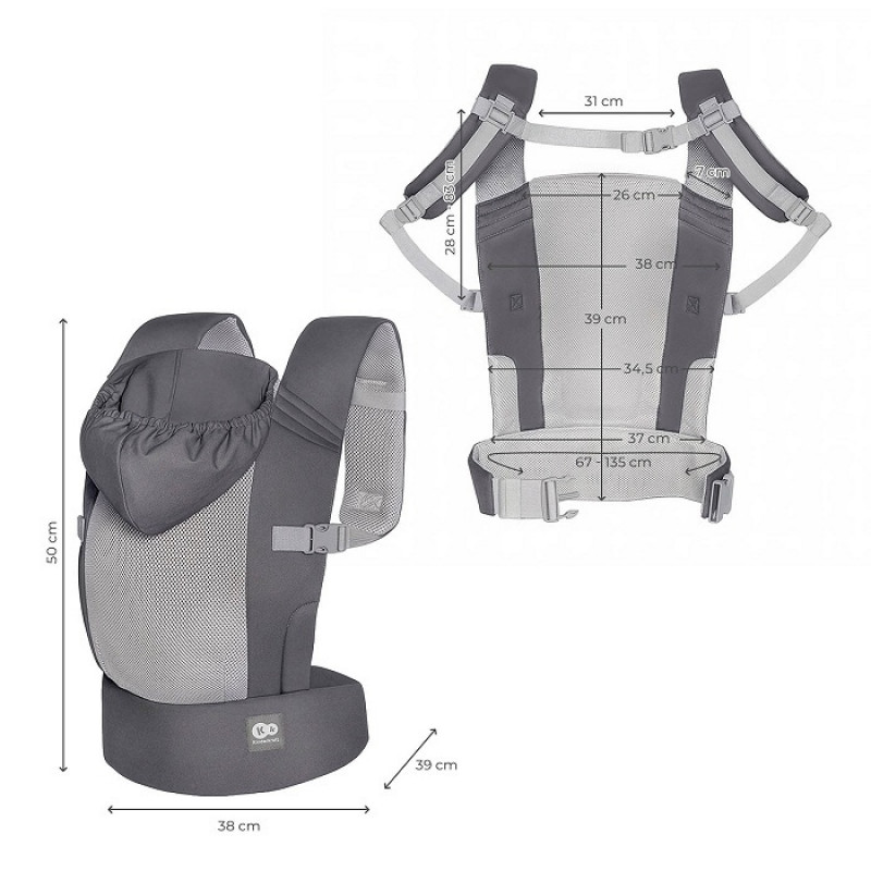 Kinderkraft kengur nosiljka Carrybee Grey 