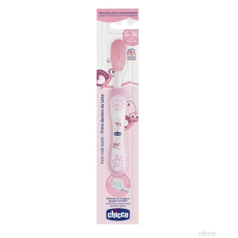 Chicco bm četkica za zube roze od 6 meseci