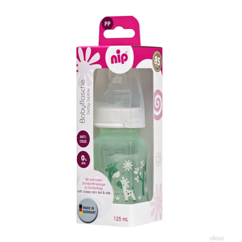 Nip PP flašica Trendy Unisex 125 ml sil.cucla 0-6m