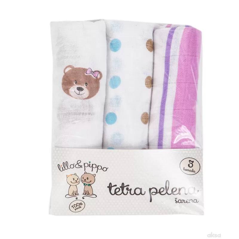 Lillo&Pippo,tetra pelena,šarena