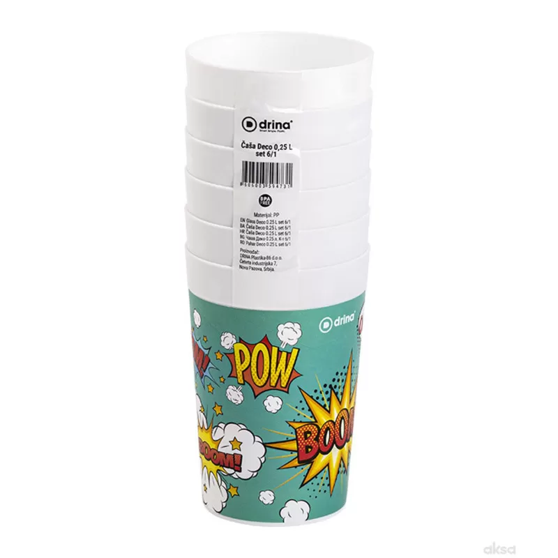 Drina čaša Deco 0,25L set 6/1