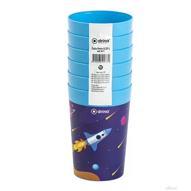 Drina čaša Deco 0,25L set 6/1