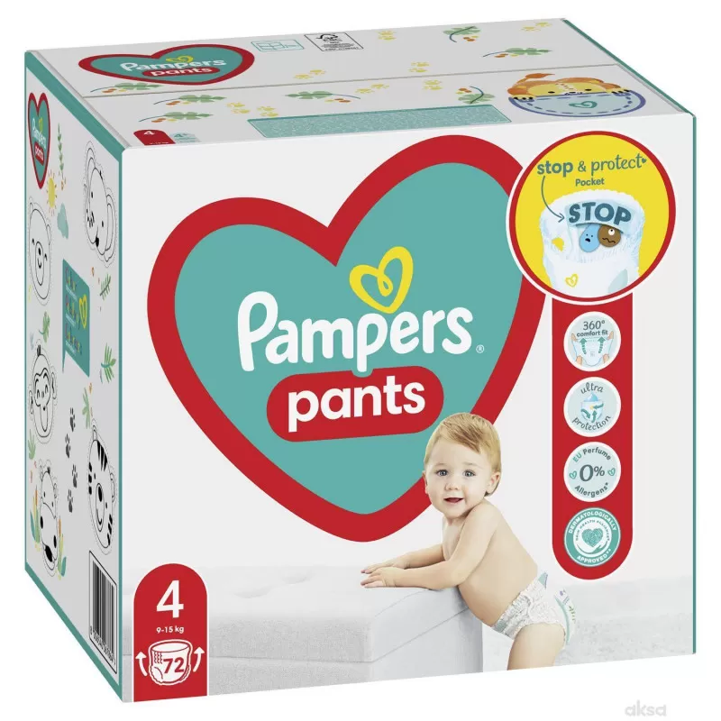 Pampers pants pelene GPP 4 maxi 9-15kg 72kom