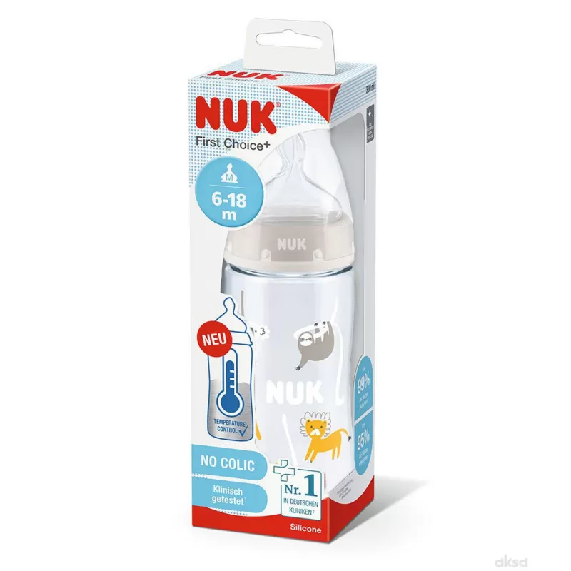 Nuk flašica plastična 300ml 6-18m sa indikatorom