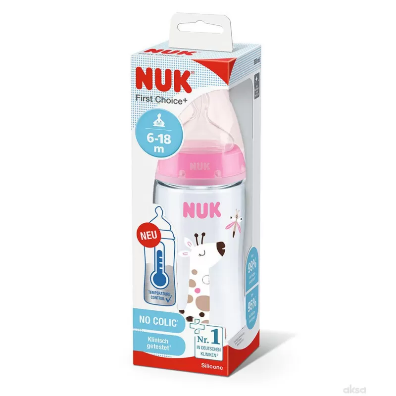 Nuk flašica plastična 300ml 6-18m sa indikatorom