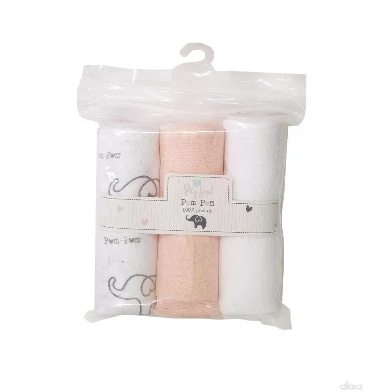Pom Pom tetra pelene set 3/1, devojčice