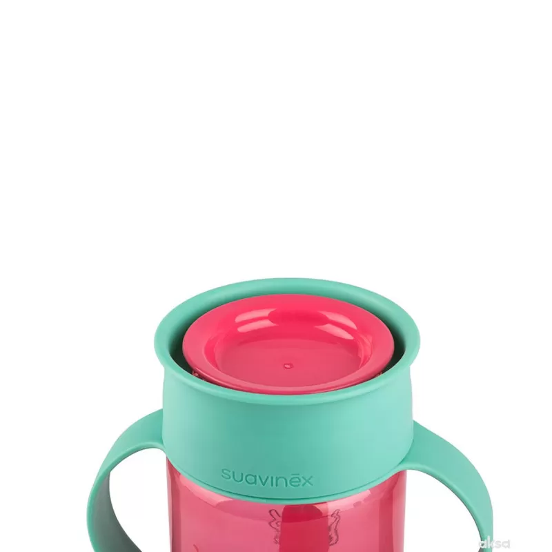 Suavinex šolja sa diskom 340 ml, roze, 2m+