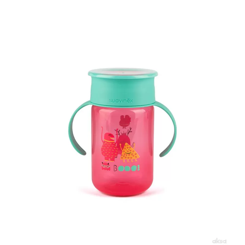 Suavinex šolja sa diskom 340 ml, roze, 2m+