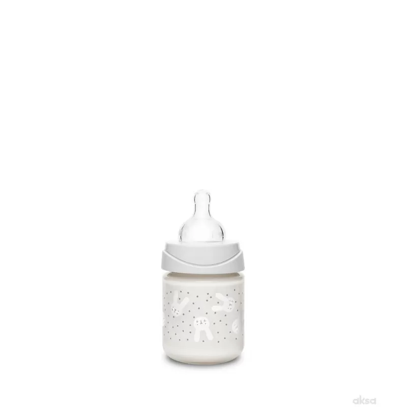 Suavinex flašica stakl 3 protoka 120ml siva 0m+