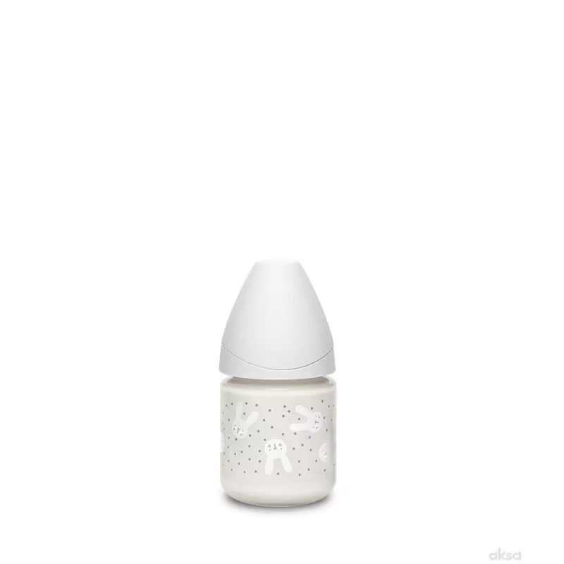 Suavinex flašica stakl 3 protoka 120ml siva 0m+