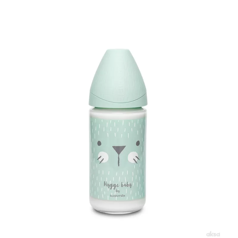Suavinex flašica stakl 3 protoka 240ml zelena 0m+
