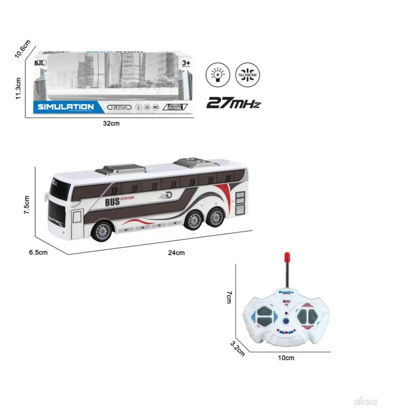 Merx igračka R/C <br />
autobus sa svetlima 1:32