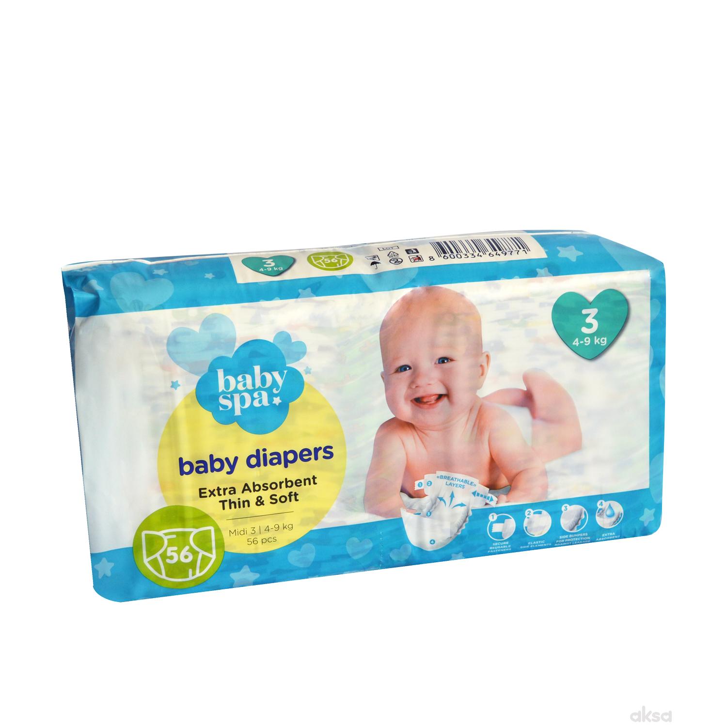 Baby spa pelene 3 midi 4-9kg 56kom