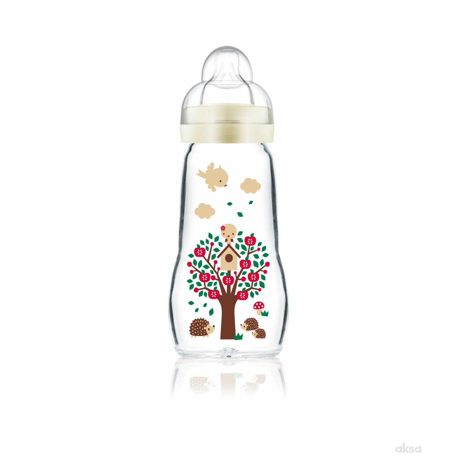 MAM staklena flašica silikon 260ml, 2m+